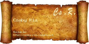 Csaby Ria névjegykártya